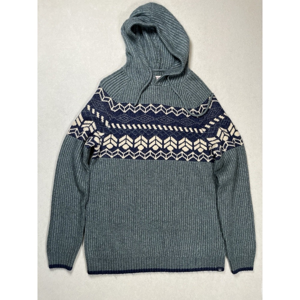 FatFace Men's Green Fair Isle Hooded Sweater Size 2XL Jumper Outdoors Cozy Warm - Picture 2 of 9